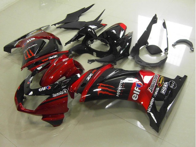 2008-2012 Black Red Monster ZX250R Motorcycle Fairing 2008-2012 Black Red Monster ZX250R Motorcycle Fairing