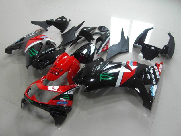 2008-2012 Red and Black Monster ZX250R Motorcycle Fairings 2008-2012 Red and Black Monster ZX250R Motorcycle Fairings