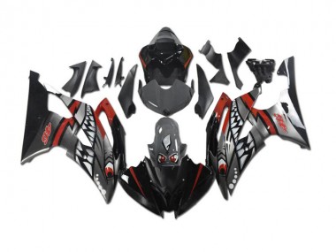 2008-2016 Grey Red Shark YZF R6 Motorcycle Fairings