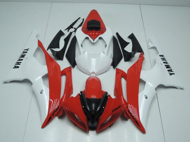 2008-2016 Red and Pearl White YZF R6 Motorcycle Fairings 2008-2016 Red and Pearl White YZF R6 Motorcycle Fairings