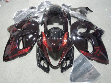 2008-2019 Black Red GSXR 1300 Hayabusa Full Motorcycle Fairing Kits