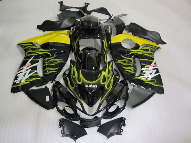 2008-2019 Black Yellow Flame GSXR 1300 Hayabusa Motorcycle Fairings