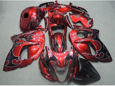 2008-2019 Red Black Flame GSXR 1300 Hayabusa Motorcycle Fairings