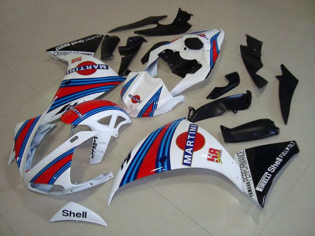 2009-2011 White Black Martini YZF R1 Motorcycle Fairings
