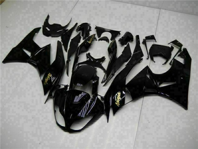 2009-2012 Black Gold Ninja ZX6R Motorcycle Fairings 2009-2012 Black Gold Ninja ZX6R Motorcycle Fairings