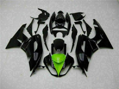 2009-2012 Black Green ZX6R Full Motorcycle Fairing Kits