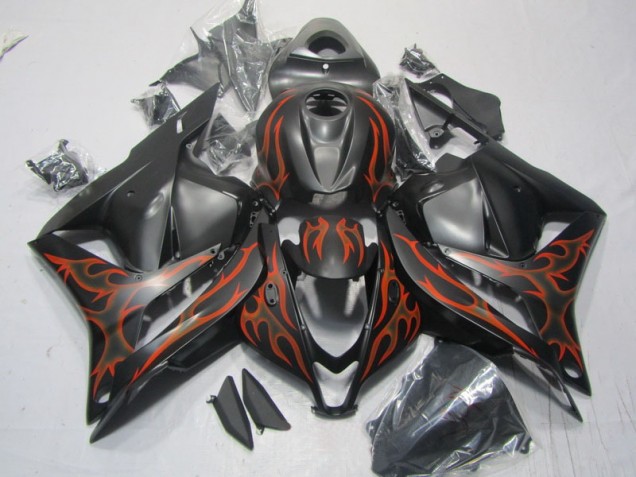 2009-2012 Black Orange Flame CBR600RR Motorcycle Fairings