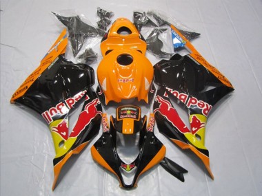 2009-2012 Black Orange Red Bull CBR600RR Motorcycle Fairings