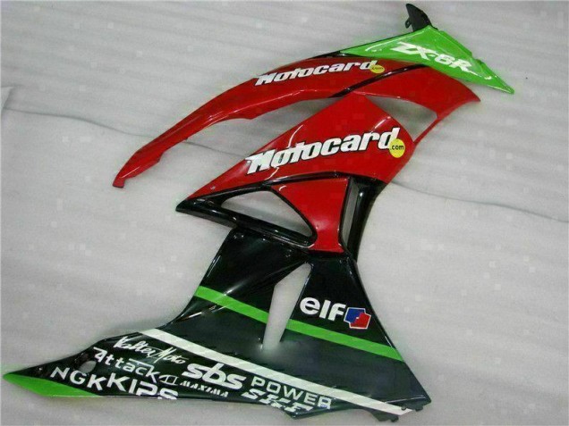 2009-2012 Black Red Green Motocard ZX6R Motorcycle Fairings 2009-2012 Black Red Green Motocard ZX6R Motorcycle Fairings