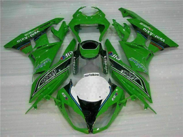 2009-2012 Green Black LeoVince ZX6R Motorcycle Fairings 2009-2012 Green Black LeoVince ZX6R Motorcycle Fairings