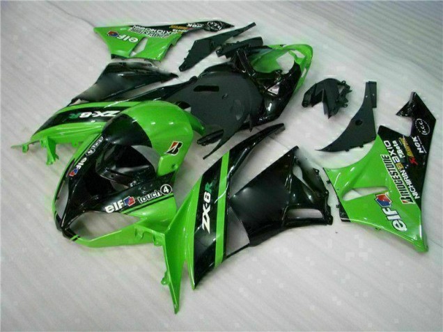 2009-2012 Green Black ZX6R Motorcycle Fairing 2009-2012 Green Black ZX6R Motorcycle Fairing