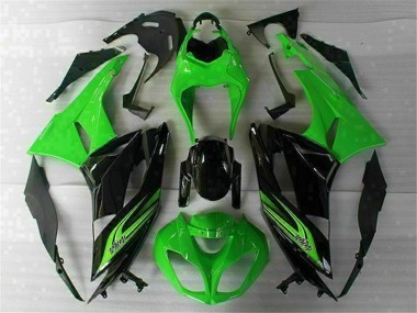 2009-2012 Green Black ZX6R Motorcycle Fairings