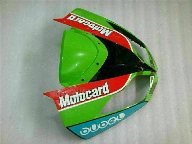 2009-2012 Red Green Motocard ZX6R Motorcycle Fairings