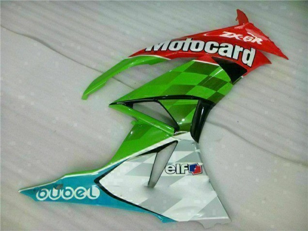 2009-2012 Red Green Motocard ZX6R Motorcycle Fairings