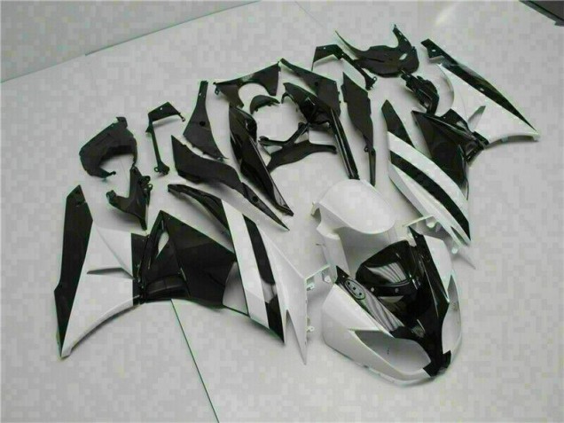 2009-2012 White Black ZX6R Motorcycle Fairings