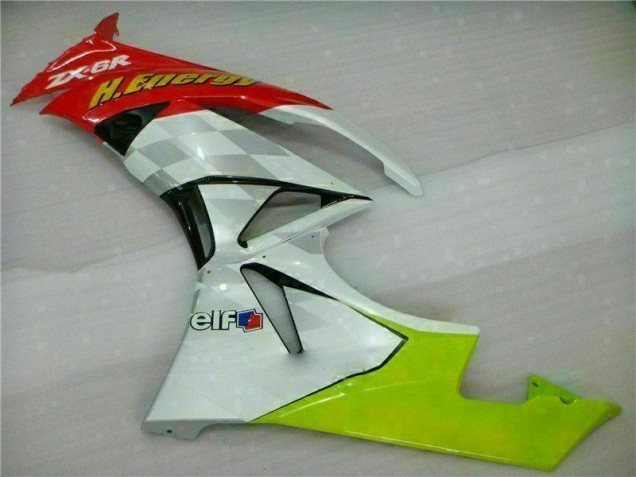 2009-2012 White Red H. Energy ZX6R Motorcycle Fairings 2009-2012 White Red H. Energy ZX6R Motorcycle Fairings