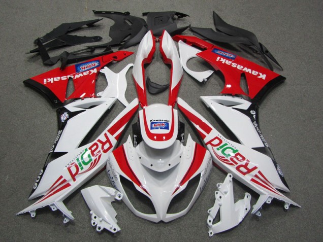 2009-2012 White Red Rapid ZX6R Motorcycle Fairings 2009-2012 White Red Rapid ZX6R Motorcycle Fairings