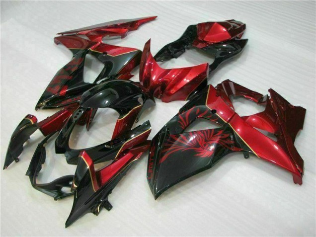 2009-2016 Red Flame Black GSXR 1000 Motorcycle Fairings