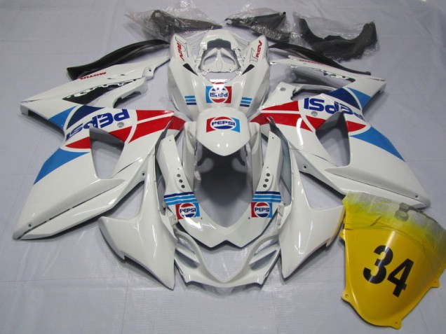 2009-2016 White Pepsi 34 GSXR 1000 Motorcycle Fairings 2009-2016 White Pepsi 34 GSXR 1000 Motorcycle Fairings