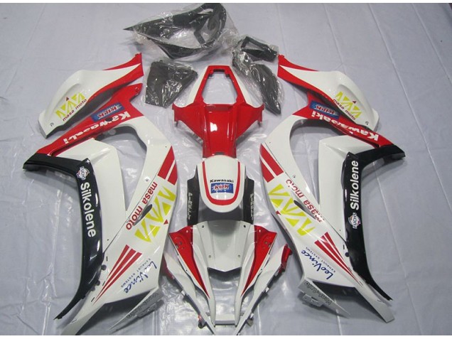 2011-2015 White Red Silkolene ZX10R Motorcycle Fairings