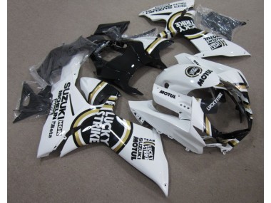 2011-2021 White Lucky Strike Black Motul GSXR 600 Motorcycle Fairing