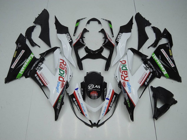 2013-2018 Black White Rapid Hager ZX6R Motorcycle Fairings 2013-2018 Black White Rapid Hager ZX6R Motorcycle Fairings