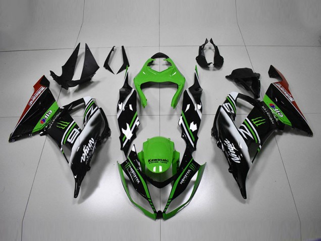 2013-2018 Green Black White ZX6R Motorcycle Fairings 2013-2018 Green Black White ZX6R Motorcycle Fairings