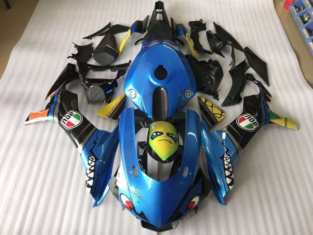 2015-2019 Blue Shark YZF R1 Motorcycle Fairings 2015-2019 Blue Shark YZF R1 Motorcycle Fairings