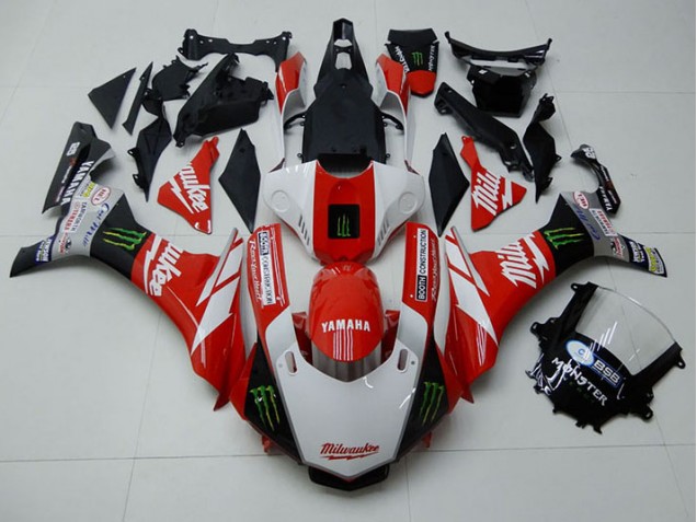 2015-2019 Red White Monster YZF R1 Motorcycle Fairings 2015-2019 Red White Monster YZF R1 Motorcycle Fairings