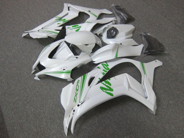 2016-2019 White Green ZX10R Motorcycle Fairings 2016-2019 White Green ZX10R Motorcycle Fairings
